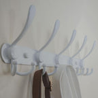 Dseap Wall Mounted Coat Rack - 5 Tri Hooks, Heavy Duty, Stainless Steel, Metal Coat Hook Rail for Coat Hat Towel Purse Robes 