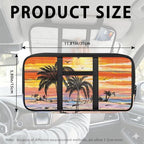 Sunset Palm Trees Car Sun Visor Organizer Anti Slip Car Sun Visor Storage Bag Easy to Store Cars Accessories Keep Tidy Universal for SUV Truck Van