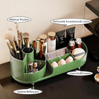 Rotating Makeup Organizer for Vanity with Brush Holder, Cosmetic Makeup Storage Organizer, Large Spinning Makeup Skincare Org