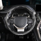 Car Steering Wheel Cover, 3 Piece Bright Carbon Fiber Steering Wheel Covers, Non-Slip Steering Wheel Cover Protector, Great Grip, Universal Car Accessories Decoration for 14.5-15 inch (Silver)