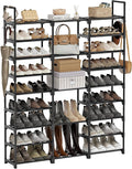 WOWLIVE 9 Tiers Large Shoe Rack Storage Organizer for Closet 50-55 Pairs Shoe Tower Unit Shelf Stackable Shoe Rack with Metal