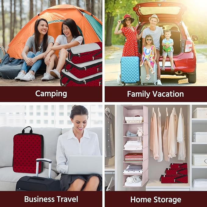 7 Pcs Compression Packing Cubes for Travel, Waterproof Suitcase Luggage Backpack Organizer with Toiletry Bag Travel Essential