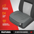 Motor Trend Car Seat Covers for Front & Rear Full Set - Nappa Leather Seat Protectors for Cars, Trucks & SUVs - Gray Automoti