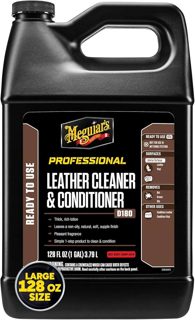 Meguiar's Professional Leather Cleaner & Conditioner D18001-1 Gallon Leather Cleaner & Conditioner Specifically Formulated fo