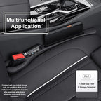 Car Seat Gap Filler Plug Strip 2 Pack, No-Drop Carseat Side Gap Filler Organizer Catcher with Dual Storage & Seatbelt Slot,Universal Fit Fill The Gap Between Seats & Console for Car SUV Truck, Black