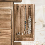 Emfogo Jewelry Box for Women, Rustic Wooden Jewelry Boxes & Organizers with Mirror, 4 Layer Jewelry Organizer Box Display for