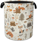 Woodland Fox Laundry Basket Collapsible Laundry Hamper, Oxford Cloth Storage Bin for Room/Bathroom/Bedroom/Dormitories 16" X 