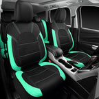 CAR PASS Leather Seat Covers, Breathable Universal Car Seat Cover Full Set for Cute Women Girly,Super 5mm Composite Sponge In