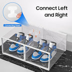 eWonLife Large Shoe Organizer Storage Box with Magnetic Door,12 Pack Clear Plastic Stackable Sneaker Containers for Closet, C