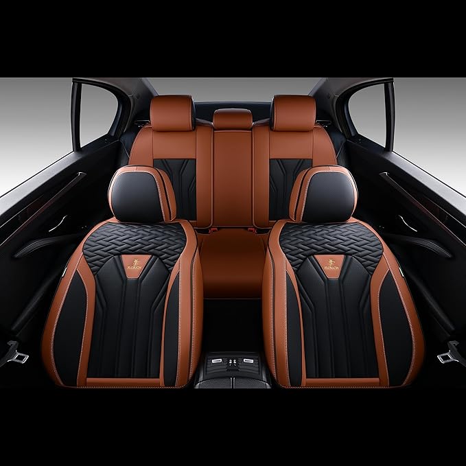 FLORICH Leather Seat Covers, Seat Covers Full Set, Car Seat Protectors 5 Seats,Automotive Seat Covers Fit for Most Cars Truck