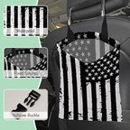 Retro American Flag Car Trash Bag,Hanging Drawstring Car Garbage Bag,Waterproof Canvas Car Back Seat Organizer with Adjustable Buckle,for Vehicles,SUVs,Camping,Road Trips