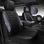 CAR PASS Bling Diamond Air Mesh Seat Cover Front Seats,Leather Seat Covers for Car Shining Glitter Sparkly,Automotive seat co