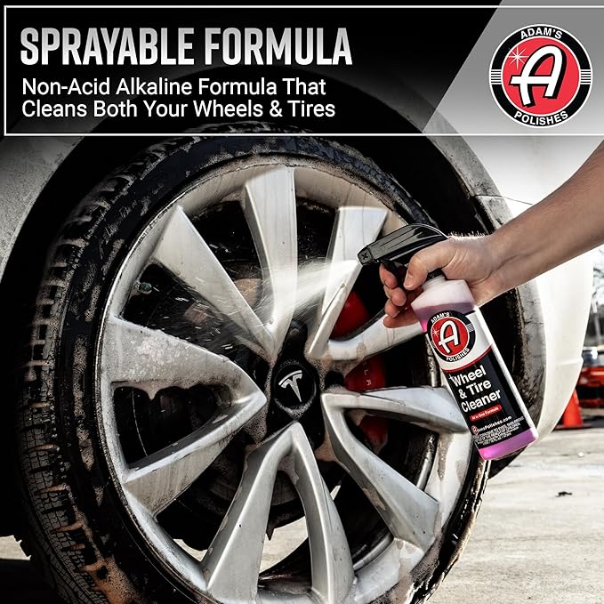 Adam's Polishes Wheel & Tire Cleaner 16oz - Professional All in One Car Wash Wheel Well Cleaning Spray for Car Detailing | Sa