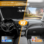 for Chevy Car Equinox 2005-2017 Windshield Sunshade Foldable Sun Shield, Front Window Shade for Chevy Silverado Traverse Tahoe Custom Fit Sun Visor Accessories Protector 210T Reflective Cover Block UV