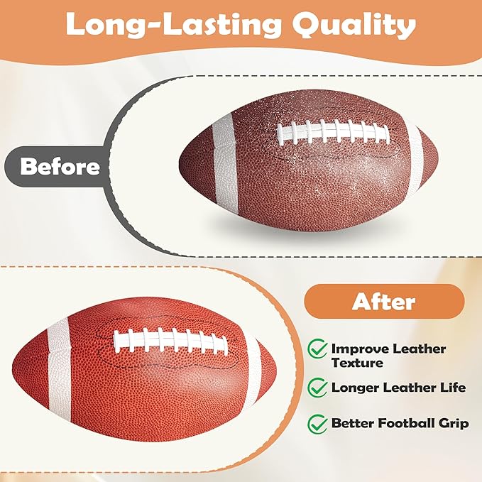 Luxiv 6Pcs Football Prep Kit, 6 in 1 Football Wax for Improved Tack Leather Football Conditioning Set for Enhanced Grip with 