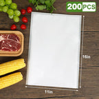 Moretoes 200pcs Vacuum Sealer Bags, Food Saver Bags Gallon 11" x 16" BPA Free, Pre-cut Commercial Grade Vac Bags for Food Sto