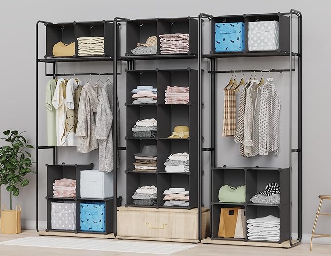 HOMIDEC Closet Organizers and Storage, 9 Cube Storage Organizer, Portable Closet Organizer Cubes Shelves for Clothes, Bedroom