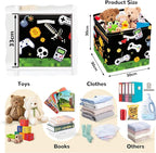 Clastyle Video Game Kid Storage Cube Organizer Set Black Gamepad Closet Clothes Cube Storage Bin Nursery Toddler Toy Box Ches