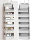 Criusia Over The Door Organizer, Heavy-Duty 6-Shelf Hanging Storage with 13 Mesh Pockets, 55lbs Capacity Behind The Door Stor