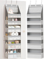 Criusia Over The Door Organizer, Heavy-Duty 6-Shelf Hanging Storage with 13 Mesh Pockets, 55lbs Capacity Behind The Door Stor