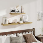 Fun Memories 24 x 12 Inch Deep Floating Shelves, 12 Inch Deep Rustic Wooden Book Shelf, Extra Deeper & Thicker Hanging Shelve
