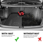 LASFIT Trunk Mat for Volkswagen Jetta 2011-2018, Custom Fit All-Weather TPE Rubber Cargo Mat for VW Jetta Accessories Trunk Liner Cargo Liner, Waterproof, Easy to Clean, Black