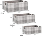 Fabric Storage Bin Box Collapsible Cotton Linen Storage Cube with Wooden Handles Rectangular Decorative Home Organizer Clothe