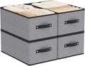 Foldable Storage Bins with Handles, Fabric Storage Cubes for Organizing, Decorative Linen Closet Organizers, 18.5 × 11 × 7.9 