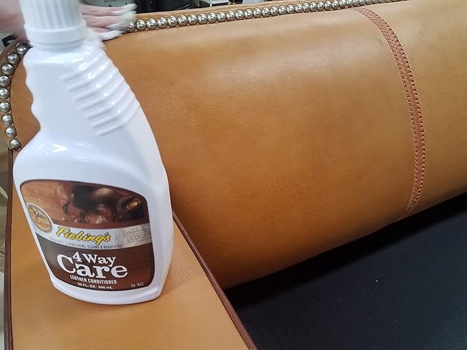 Fiebing's 4 Way Care Leather Conditioner 32oz spray for furniture, saddles, automobile upholstery, boots, shoes, handbags, et