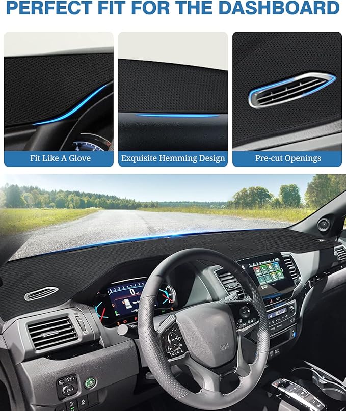 FIILINES Dash Cover for Honda Passport 2019-2025, Dashboard Mat for Passport Accessories Dash Mat Sunshade Nonslip Mesh Prote