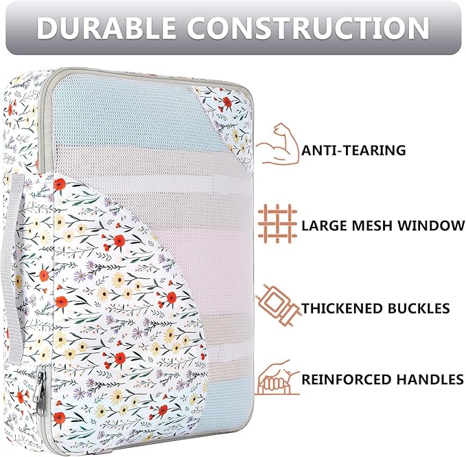 8 Set Packing Cubes for Travel, Gifts for Women Mom,Anti-Tearing Suitcase Organizer for Luggage with Shoe & Hanging Toiletry 