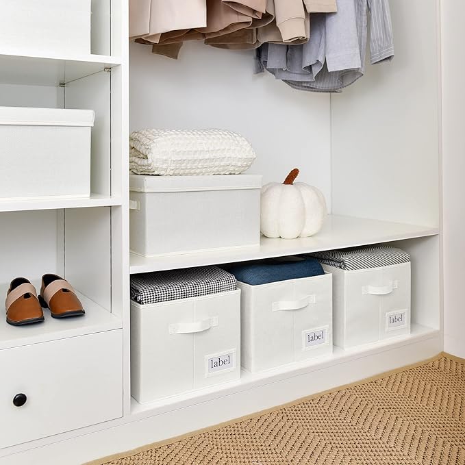 GRANNY SAYS Cloth Storage Bin with Label Holder, Closet Organizers and Storage Shelves, Sweater Storage Boxes for Closet Room