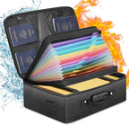 DEEGO Fireproof Document Organizer With Lock, Waterproof File Organizer for Important Document Folder, File Paper, Certificat