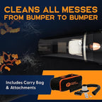 THISWORX Car Vacuum Cleaner - Portable, High Power, Handheld Vacuums w/ 3 Attachments, 16 Ft Cord & Bag - 12v, Auto Accessori