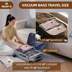 Travel Vacuum Bags with Rechargeable USB Pump, 6 Pack Carry-On Size Vacuum Travel Bags for Luggage & Suitcase, Vacuum Bags fo