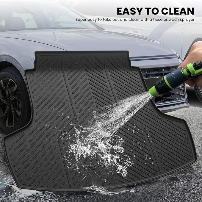 LASFIT Cargo Mat for Hyundai Sonata 2026 2025 2024 2023 2022 2021 2020 / Kia K5 2021-2026, All Weather TPE Custom Fit Car Trunk Mats Cargo Liners Accessoires, Black