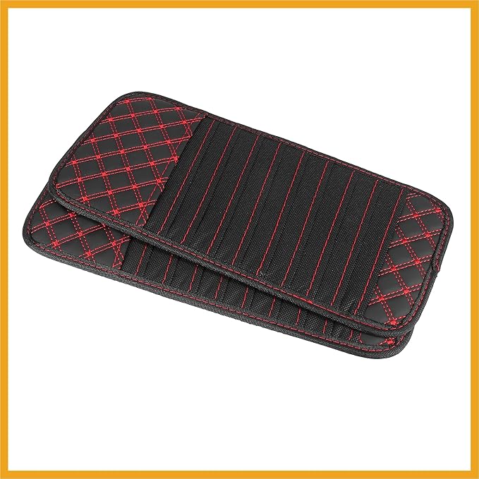 2pcs Car CD Visor Storage Cases Vehicle Sun Visor Organizer with 10 DVD Storage Sleeves Black with Red Line Durable Material Replacement