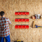 Ultrawall Wall Mounted Storage Bins, Plastic Hanging Storage Organizer Bins, Garage Tool Storage System for Screws, Nuts, Bol