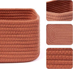 MiniArk Small Storage Baskets for Organizing | Closet Organizer Bins | Shelf Toy Basket | Woven Rope Baskets | Cube Decorativ