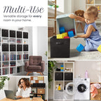 Reli. 13x13x13 Storage Cube Bins (8 Pack) | Large Cube Organizer Bins | 13x13 Fabric Storage Boxes | Fits Kallax | Collapsibl