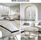 Donox Window Privacy Film, Frosted Stained Glass Pattern Decorative Window Films, Static Cling Sun Blocking & Glare Blocker Stickers for Home Heat Control Non-Adhesive, Tulip 29.5 Inch x 13.1 Feet