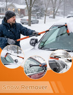 59" Ice Scrapers for Car Windshieldand Extendable Snow Brush with Foam Grip and 360° Pivoting Brush Head for Christmas Car Auto Truck SUV