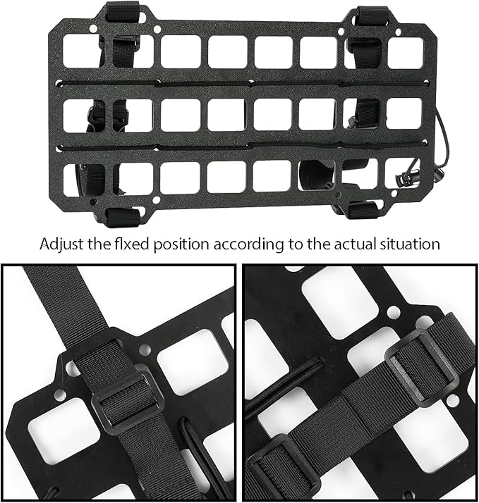 XUKEY Car Sun Visor Organizer,Vehicle Rigid MOLLE Panel Tactical Visor Organizer for Car Visor,Tactical Gear Holder for EDC Tool Holster Bag Holder Truck Equipment Mount Plate Modular Storage Shelf