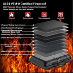 Fireproof Document Organizer with Lock,Hard-Shell Case Fireproof Document Box with Shoulder Strap,Portable File Organizer wit
