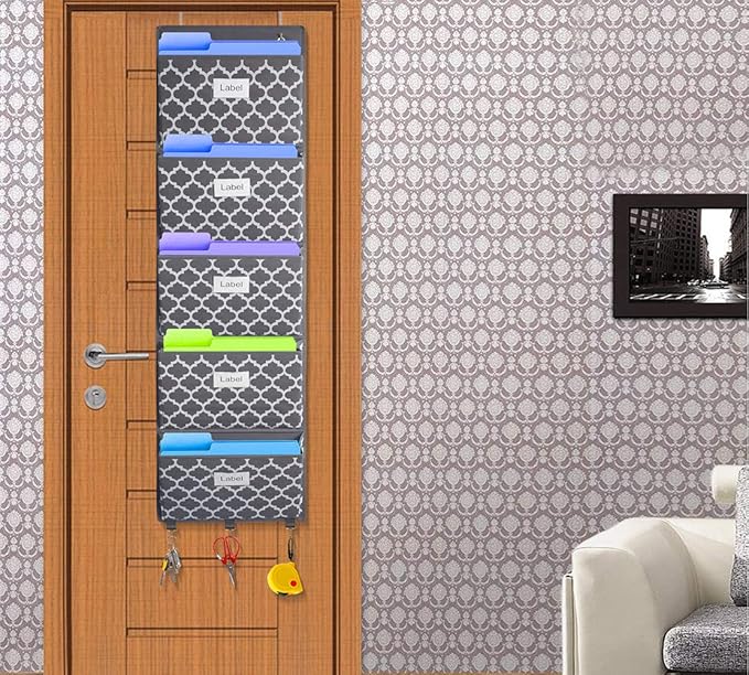 homyfort Over the Door File Organizer, Hanging File Folders, Wall Organizers and Storage for Mail, Magazine, Notebooks, Plann
