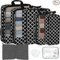 7 Pcs Compression Packing Cubes for Travel, Waterproof Suitcase Luggage Backpack Organizer with Toiletry Bag Travel Essential