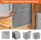 Criusia Large Storage Cubes - 13 Inch Heavy Duty Fabric Storage Bins for Shelves Closet, Cube Organizer - 8 Pack Collapsible 