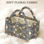 Small Storage Basket Organizer, Mini Fabric Floral Storage Baskets with Handle, Quilted Portable Collapsible Storage (Vine-Bl