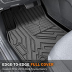 KUST Floor Mats Cargo Liner for Toyota Camry 2018-2024 (Not for Hybrid), All Weather Floor Liners & Trunk Cargo Mat for Camry Accessories TPE Rubber Raised Edge