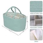 Large Baby Diaper Caddy Organizer for Girl Boy Rope Nursery Storage Bin Basket Portable Holder Tote Bag for Changing Table Ca